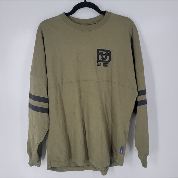 Disney Walt Disney World Green Black Crewneck Spirit Jersey S - Picture 1 of 7